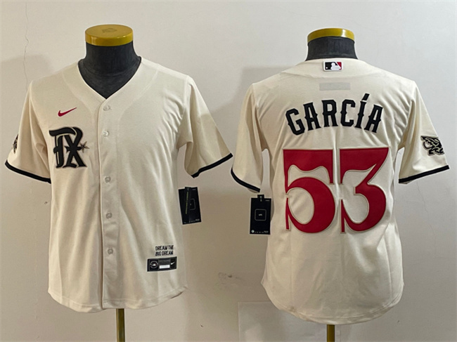 Women's Texas Rangers #53 Adolis García Cream 2023 City Connect Stitched Baseball Jersey(Run Small)